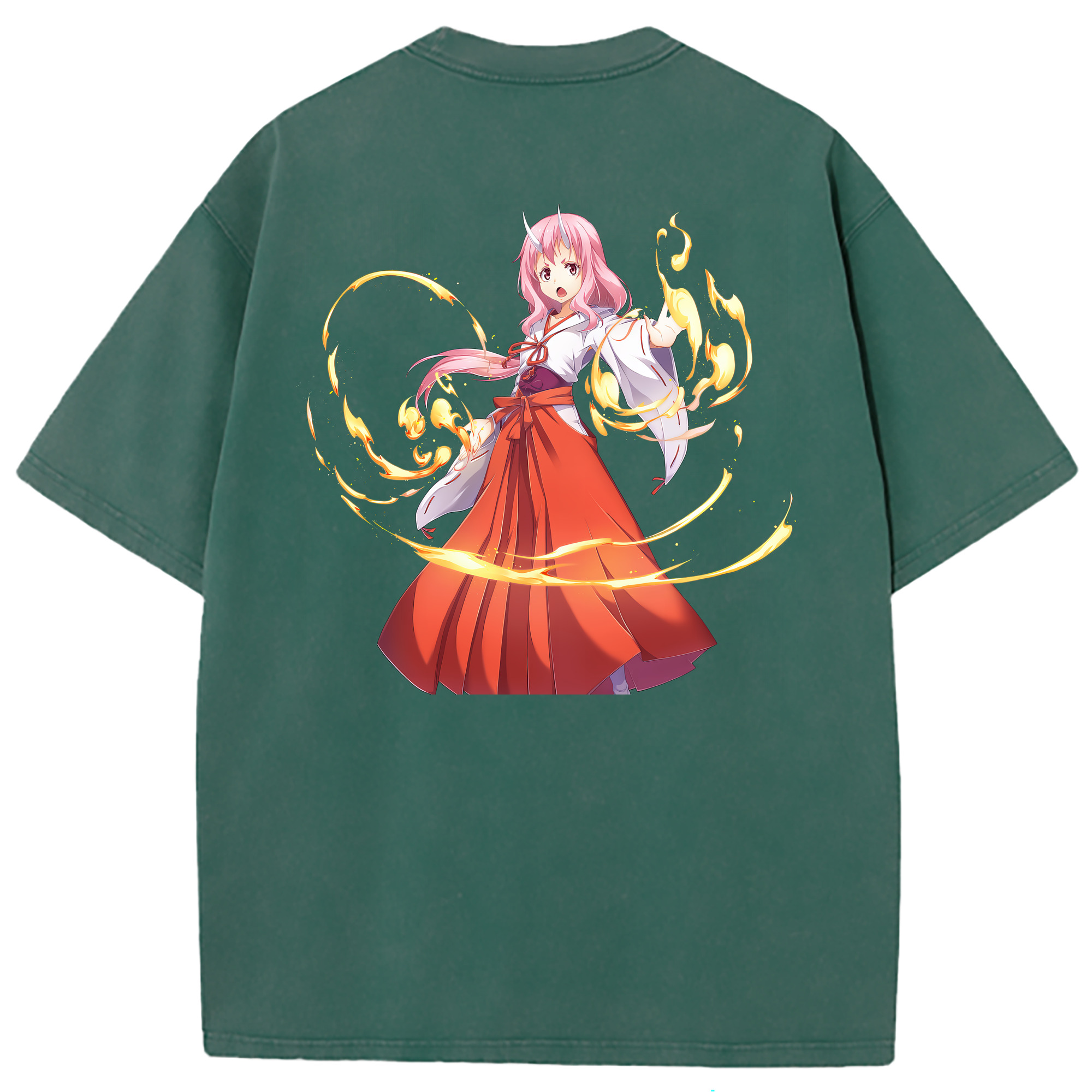 （画像用） 転スラ Regarding Reincarnated to Slime 綿100% ヴィンテージ風 半袖Tシャツ（背面プリント）